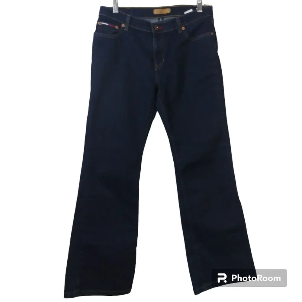 Tommy Jeans Dark Blue Flare Leg Y2K Low Rise Size 9